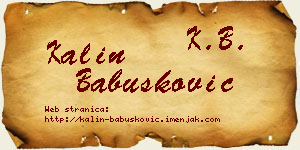 Kalin Babušković vizit kartica